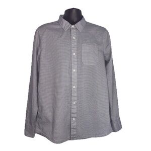 Travis Mathew Shirt Mens Gray Striped Button Down Long Sleeve Lightweight Large